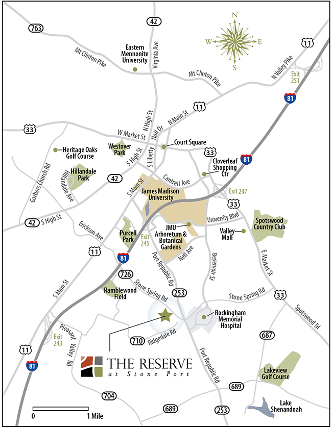 Location of The Reserve at Stone Port Harrisonburg Apartments