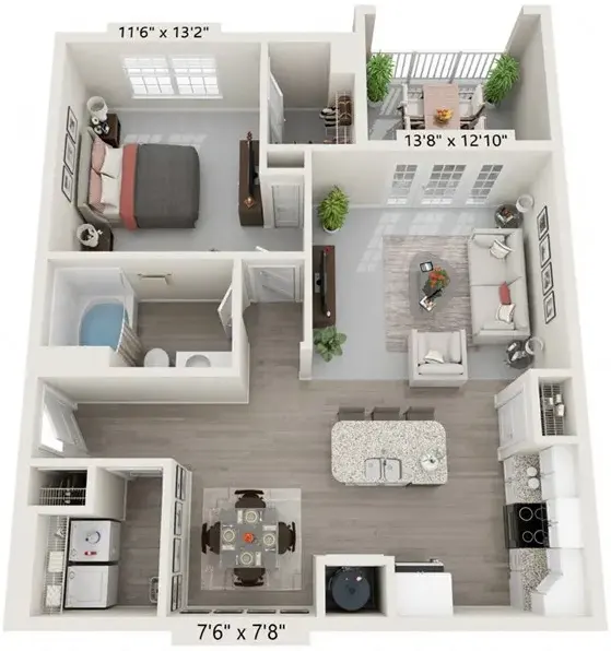The Reserve at Stone Port Apartment Floor Plan: Appalachian