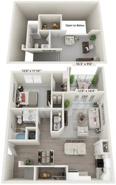 The Reserve at Stone Port Apartment Floor Plan: Augusta