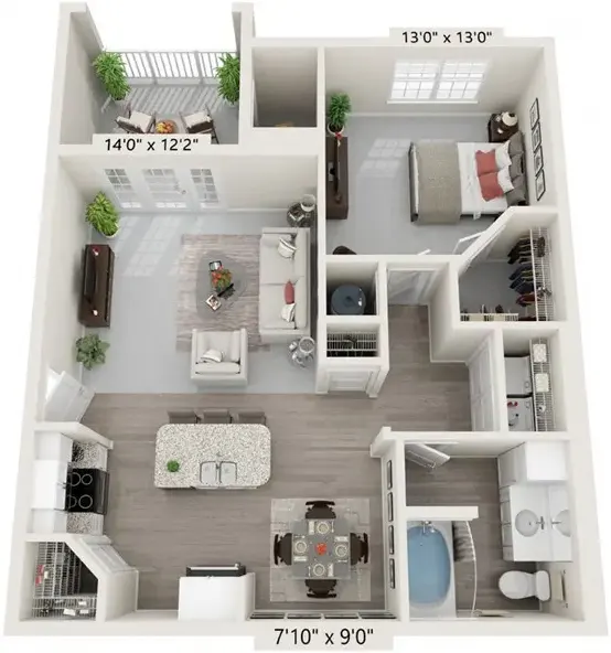 The Reserve at Stone Port Apartment Floor Plan: Bridgewater