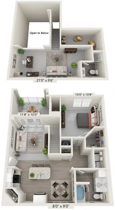 The Reserve at Stone Port Apartment Floor Plan: Elkton