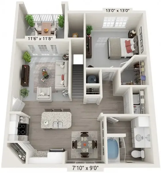 The Reserve at Stone Port Apartment Floor Plan: Harrison