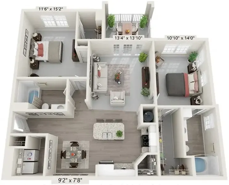 The Reserve at Stone Port Apartment Floor Plan: Heritage