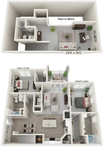 The Reserve at Stone Port Apartment Floor Plan: Highland