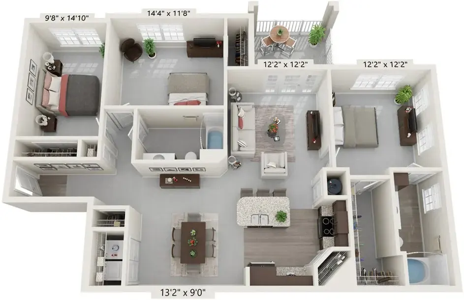 The Reserve at Stone Port Apartment Floor Plan: Staunton